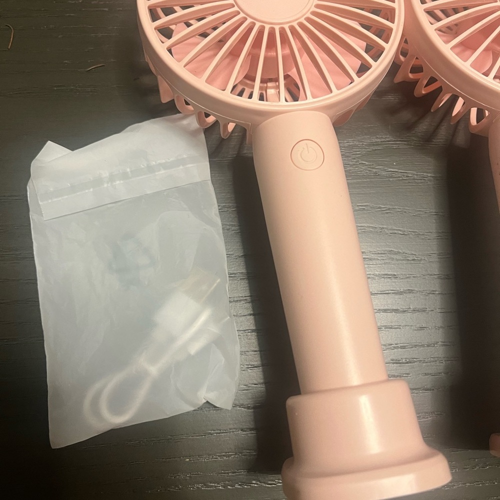 Pink Portable Handheld Fans - Picture 2 of 5